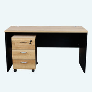 wooden office desk with movable drawers