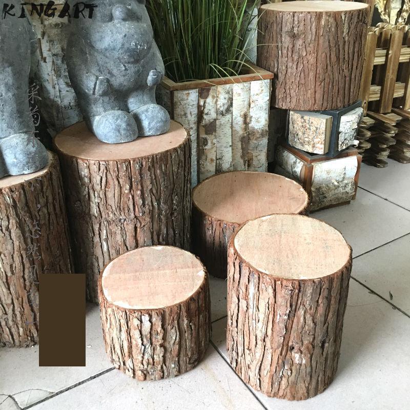 Retro Fir Bark  Tree Stump Stool